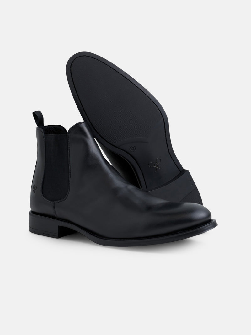 Unique black leather Chelsea boot