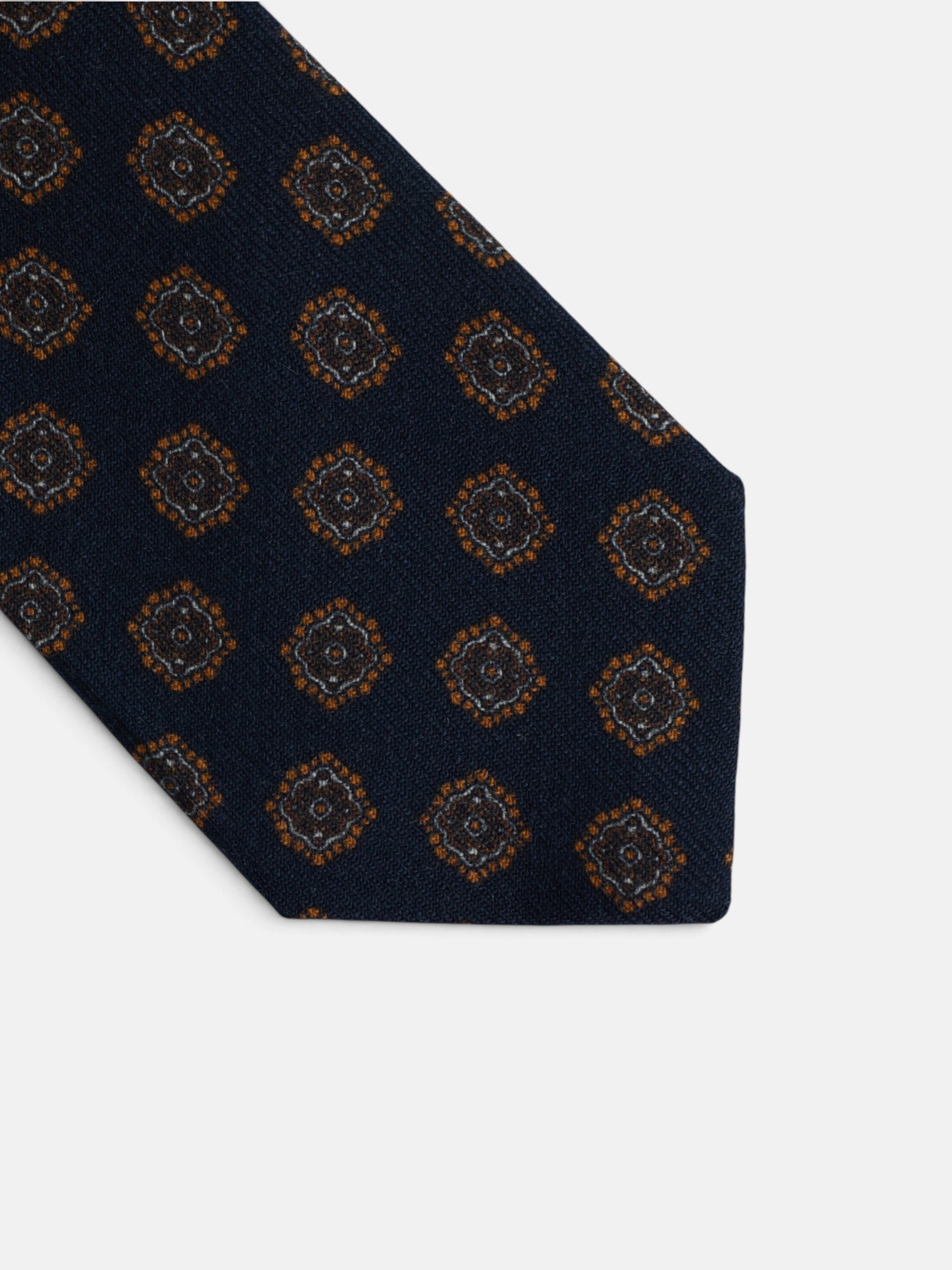 Corbata estampado medallón azul marino