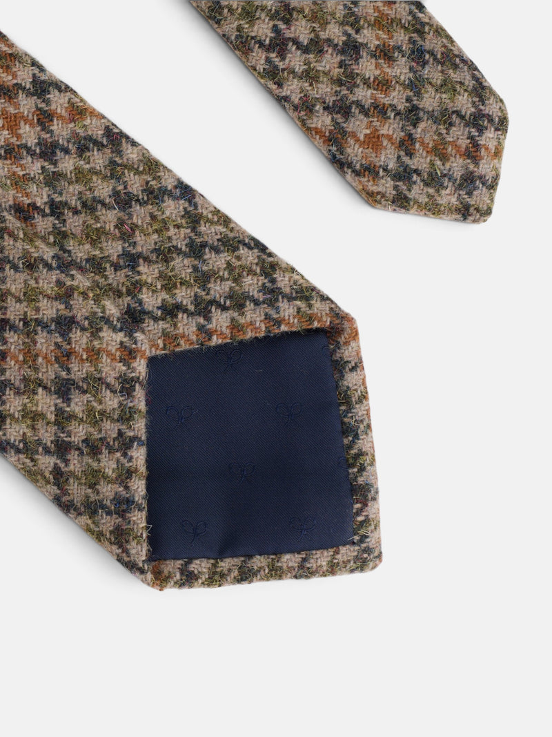 Corbata pata de gallo beige