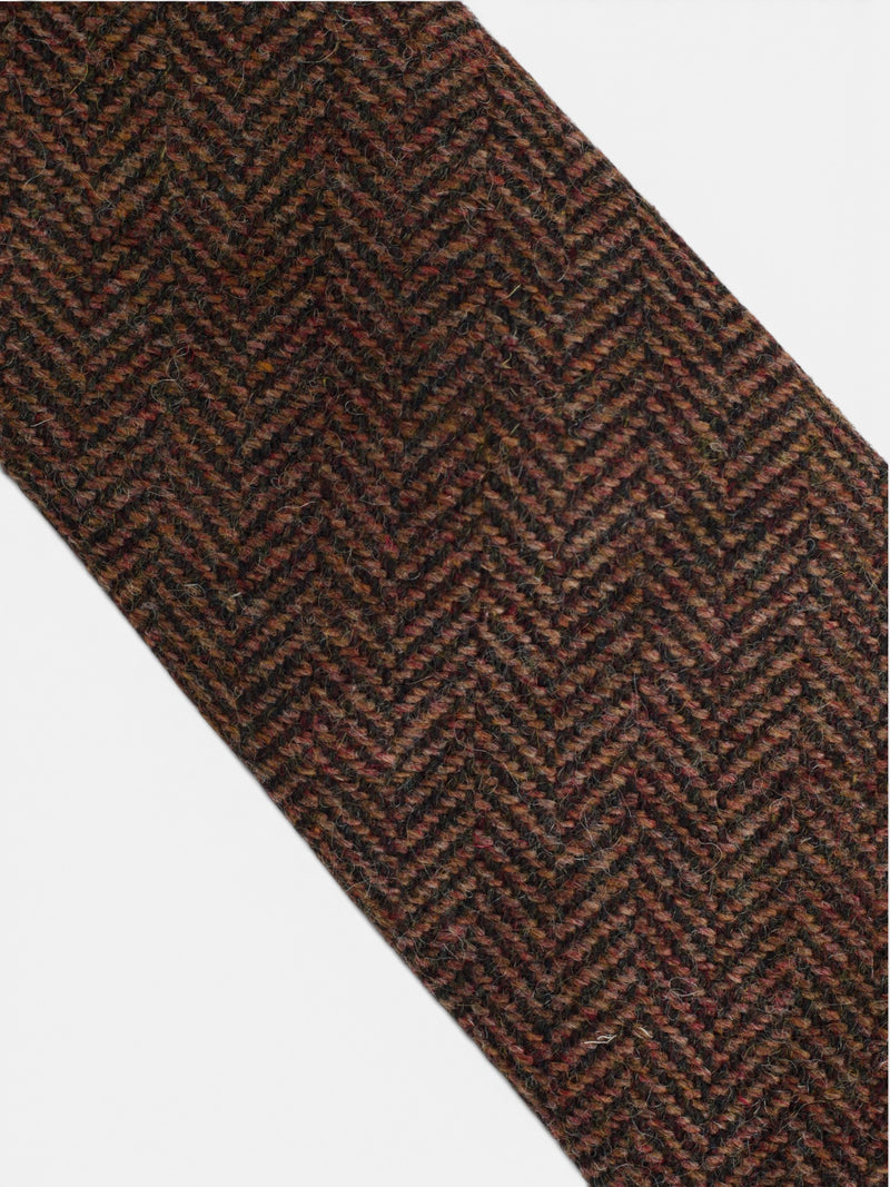 Brown herringbone tie