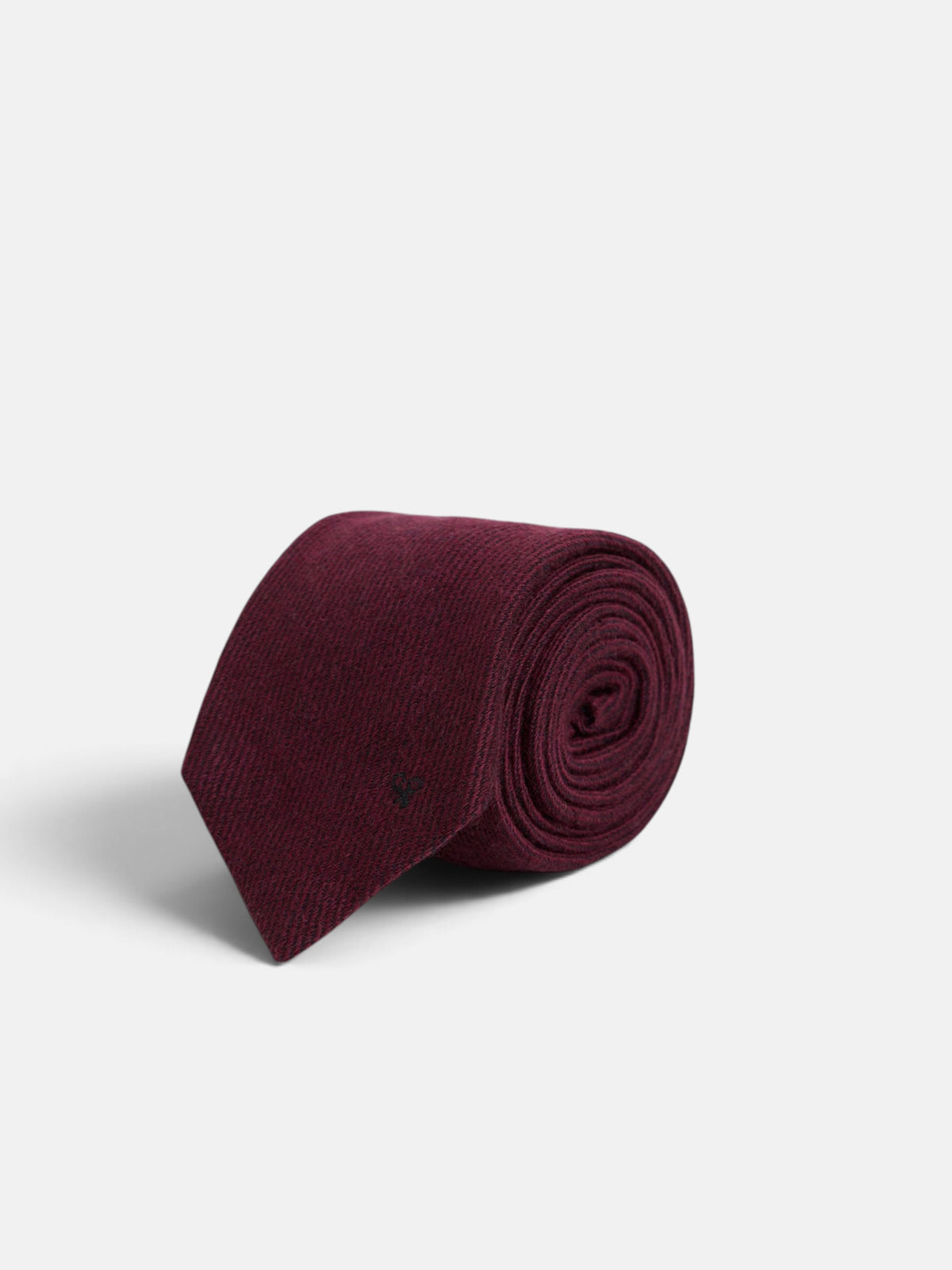 Corbata lisa lana burdeos