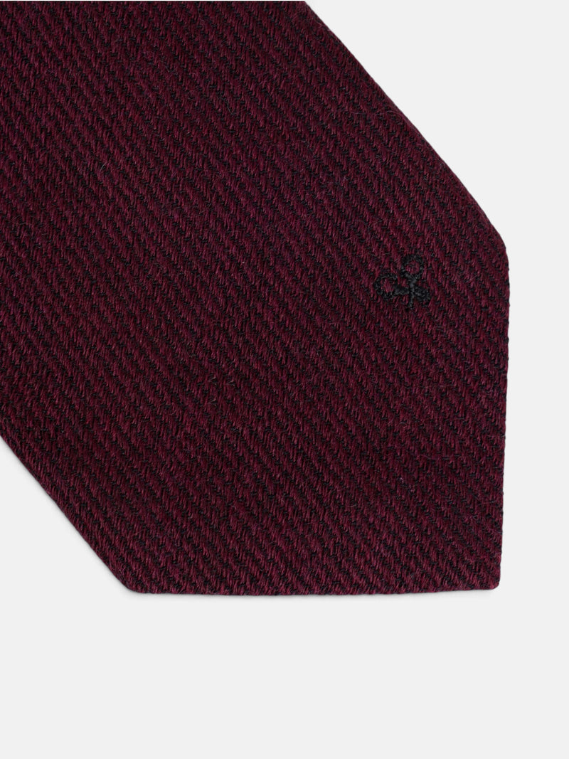 Corbata lisa lana burdeos