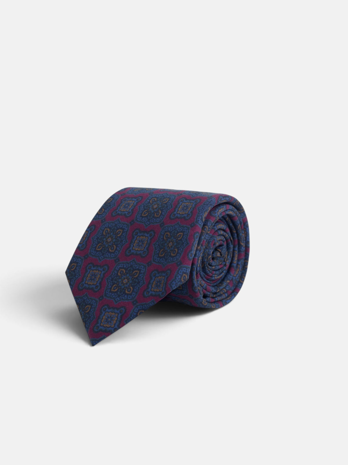Corbata motivo mosaico burdeos