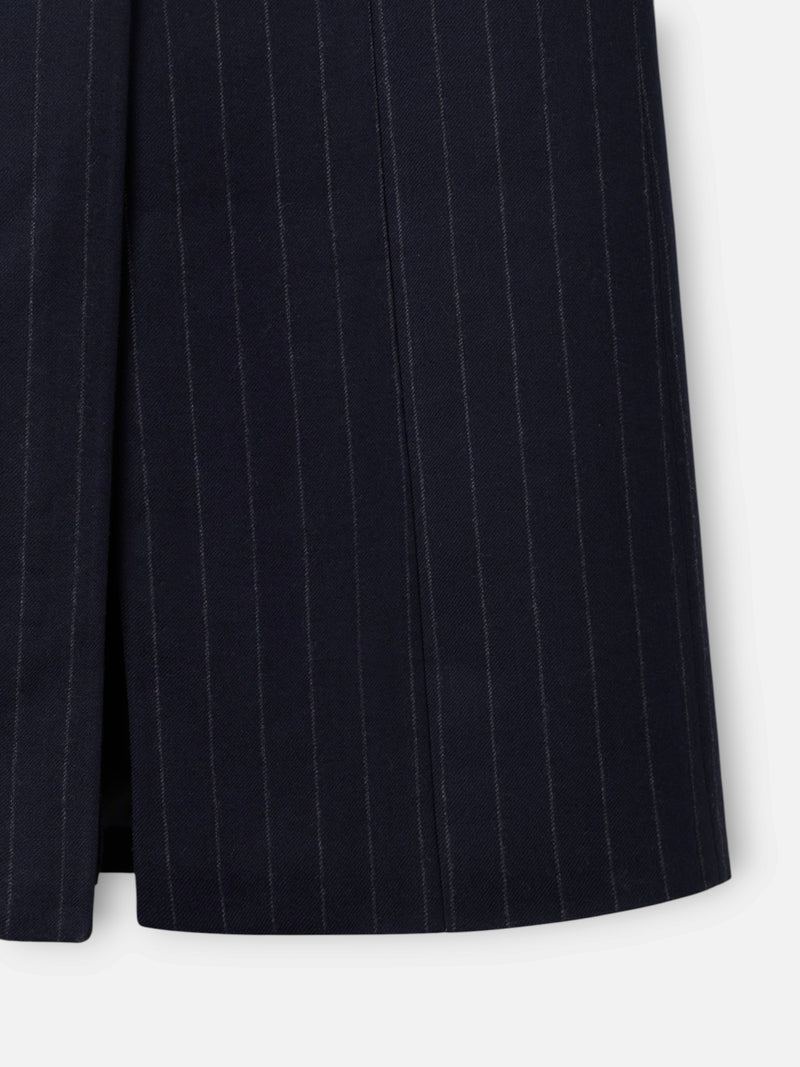 Navy blue unique pinstripe coat