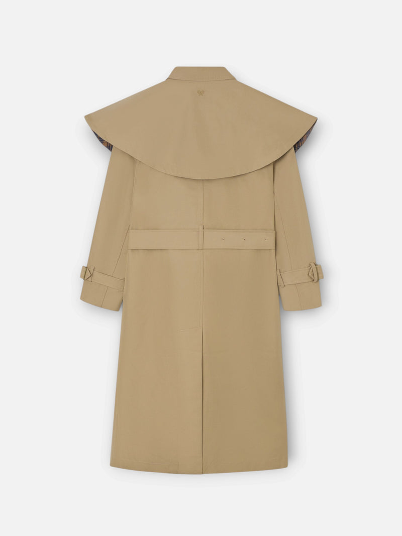 Gabardina larga capa beige