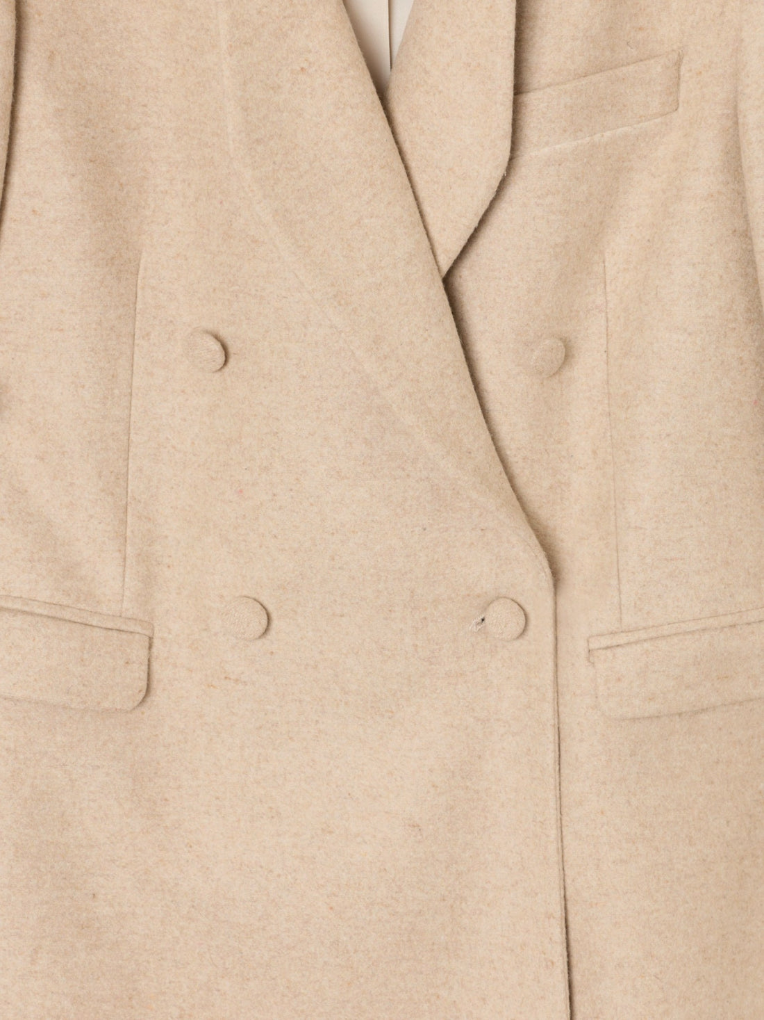 Long unique double-breasted beige coat