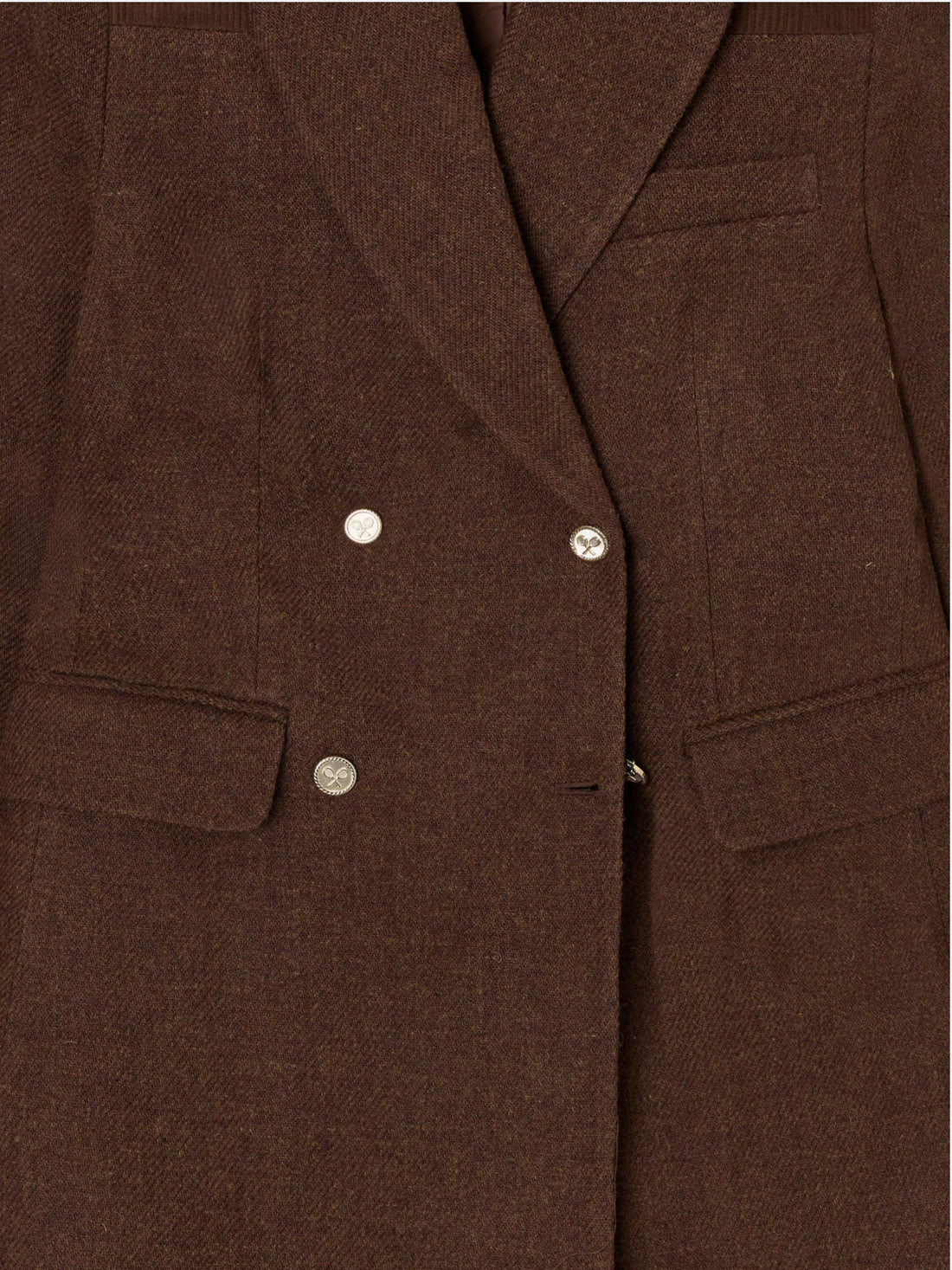 Brown twill double-breasted blazer