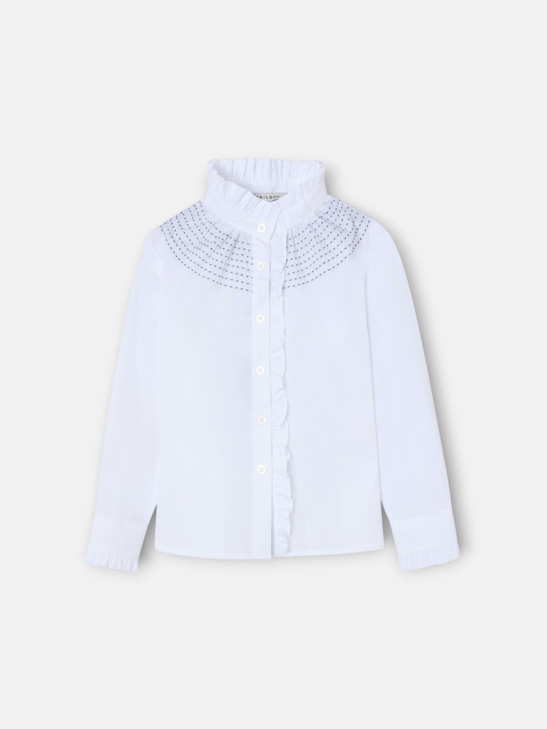 Camisa girl fruncidos blanco