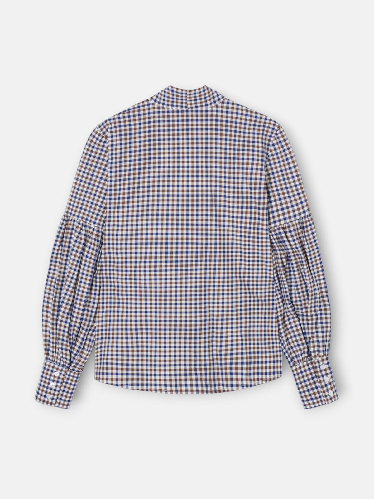 Camisa lazada cuadros azul marino y marron