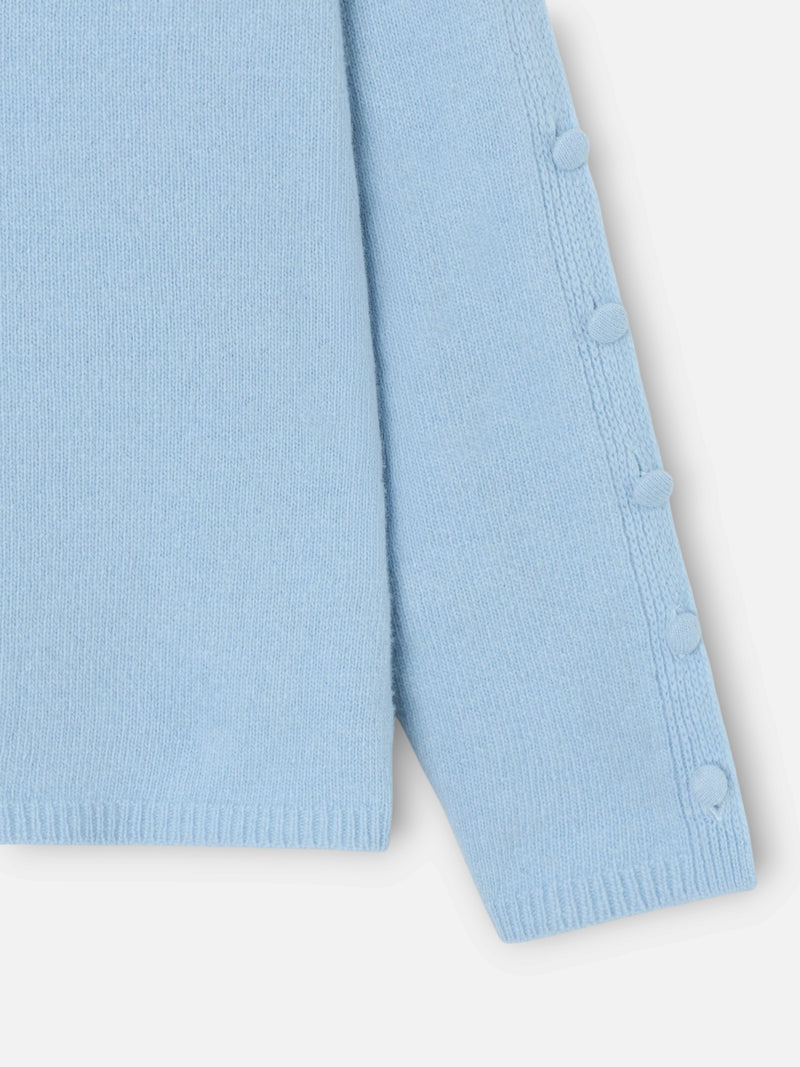 Pull unique à boutons manches bleu ciel