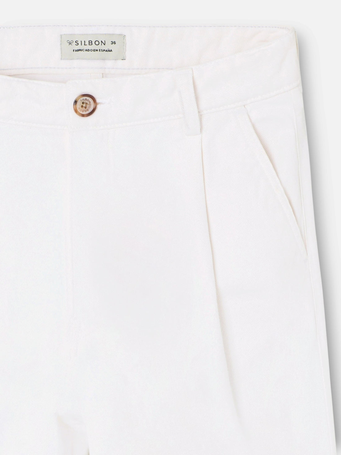 Pantalon large à pinces unique blanc