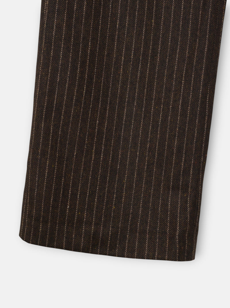 Pantalon recto rayas diplomaticas marron