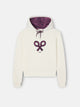 Sudadera woman capucha raqueta estampado crudo