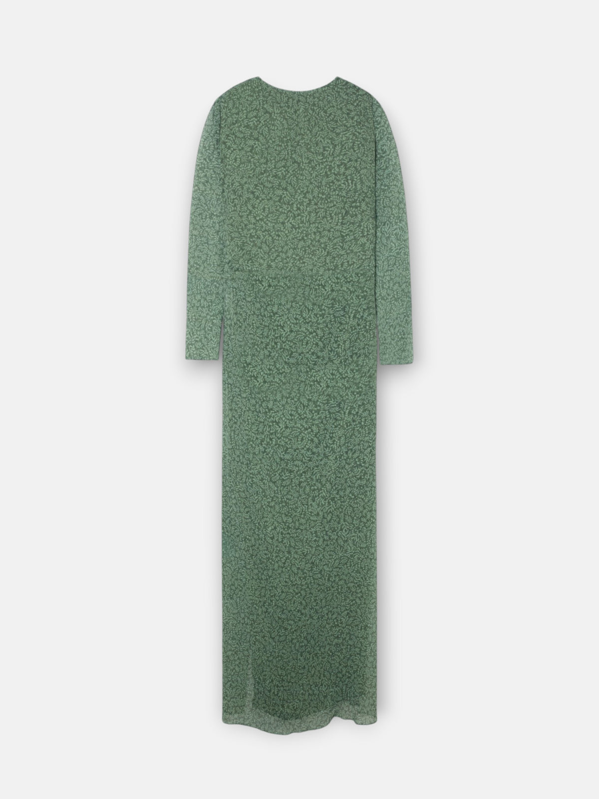 Vestido midi estampado hojas verde