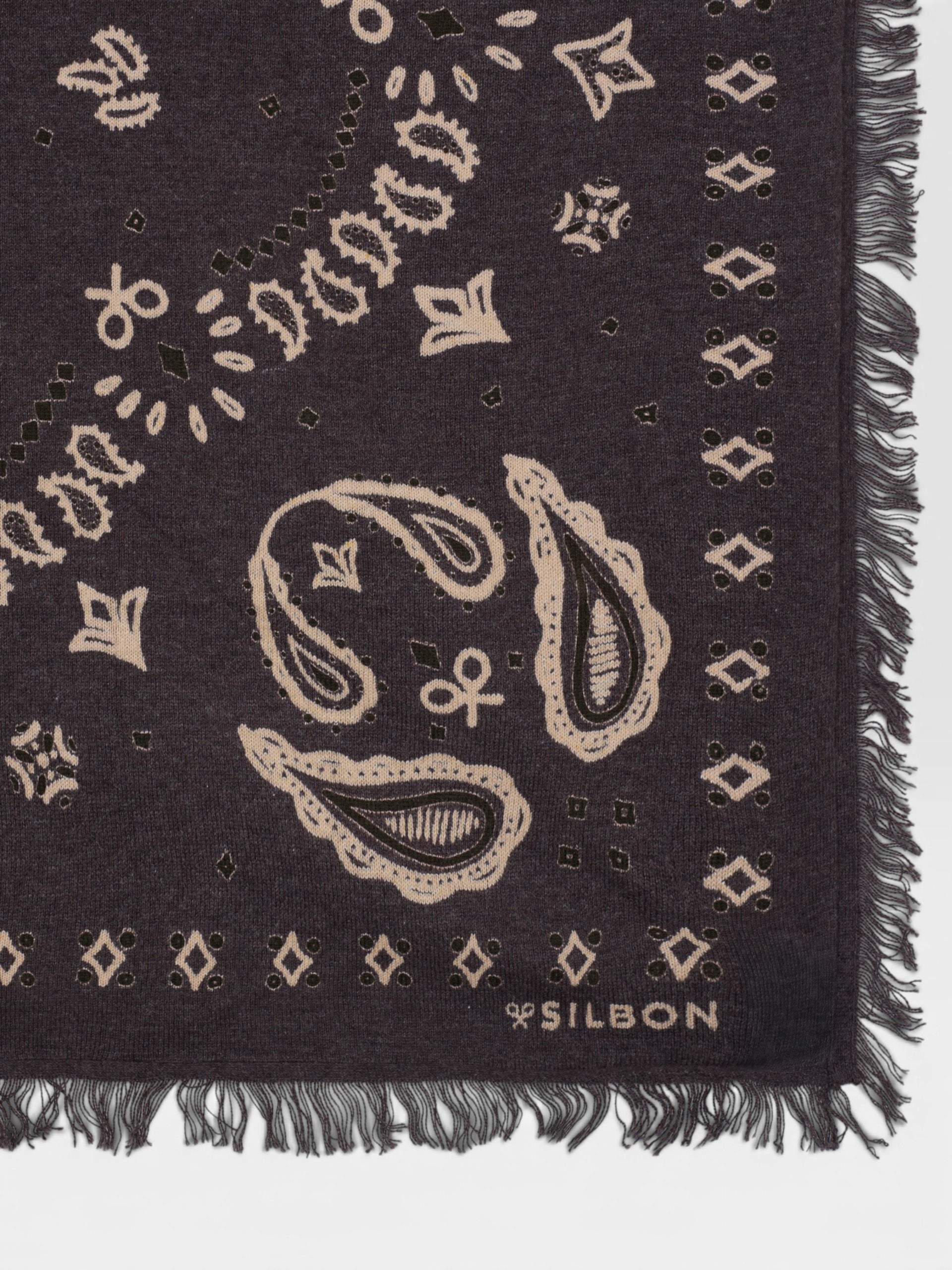 Large brown knit bandana