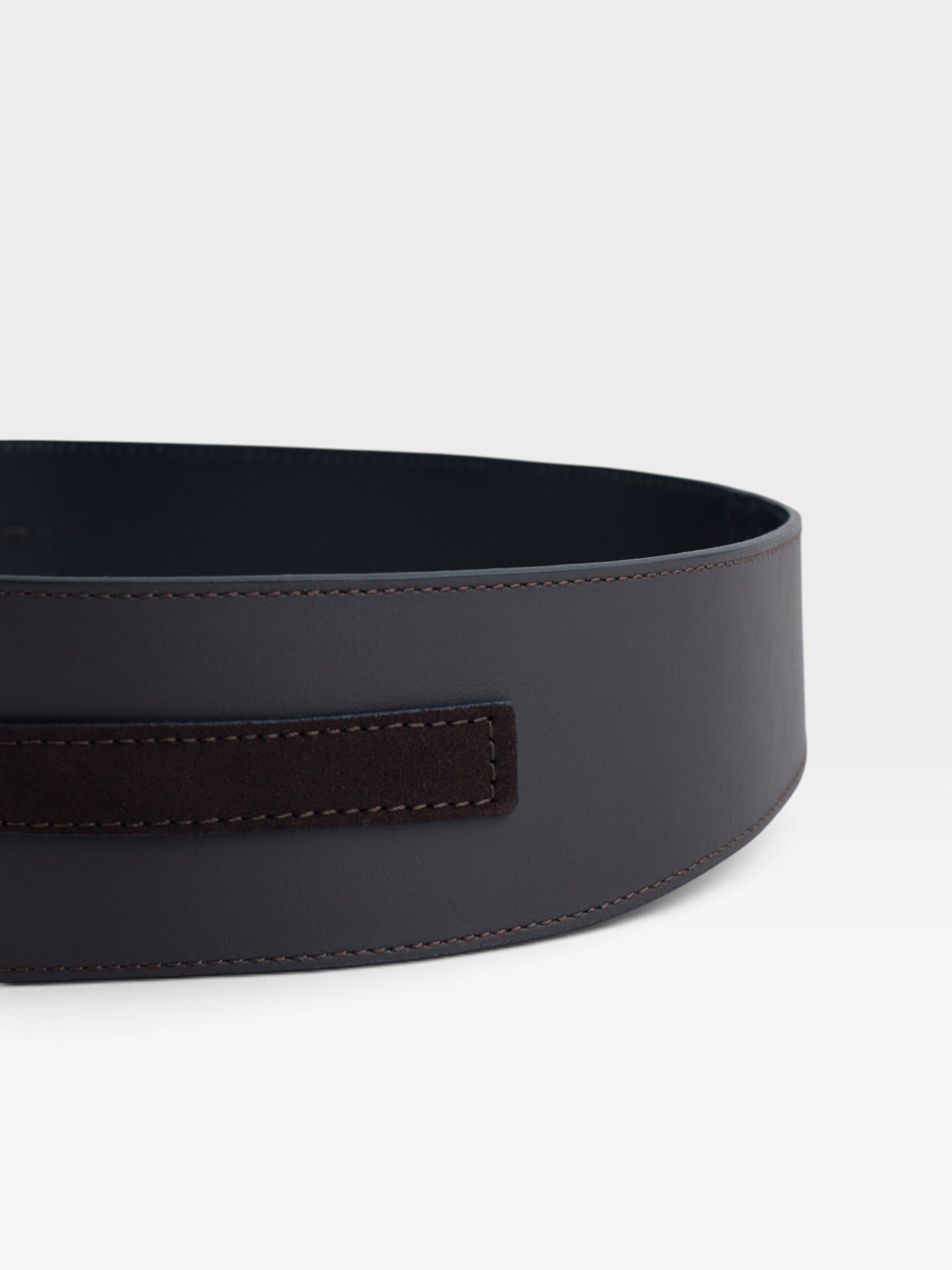 Brown leather cummerbund belt
