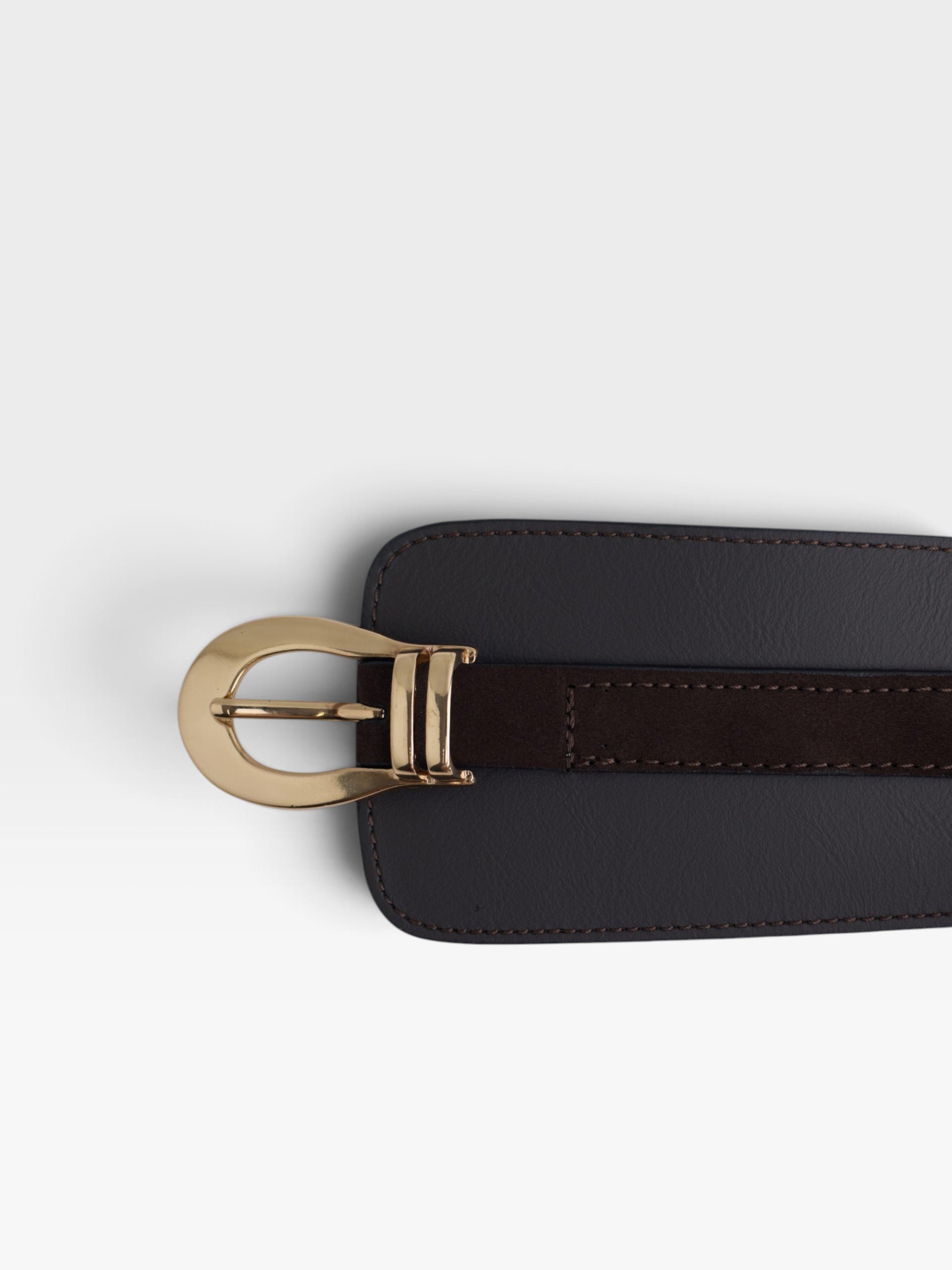 Brown leather cummerbund belt
