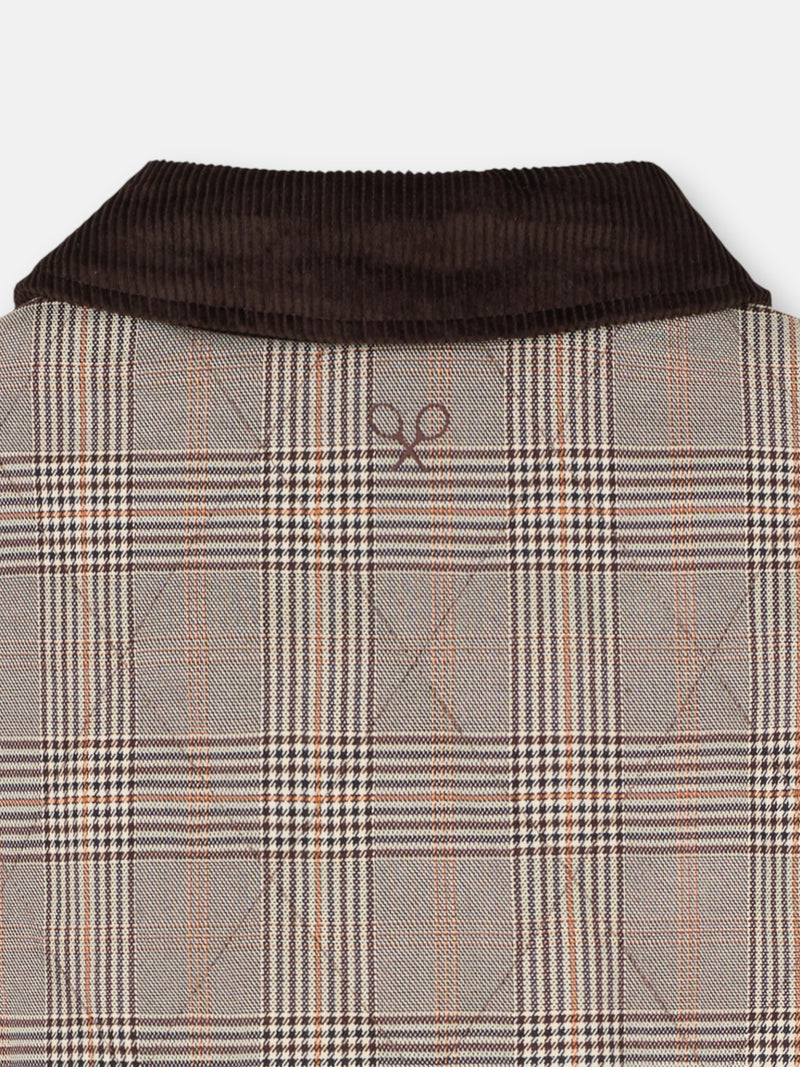Parka corta acolchada cuadros marrones
