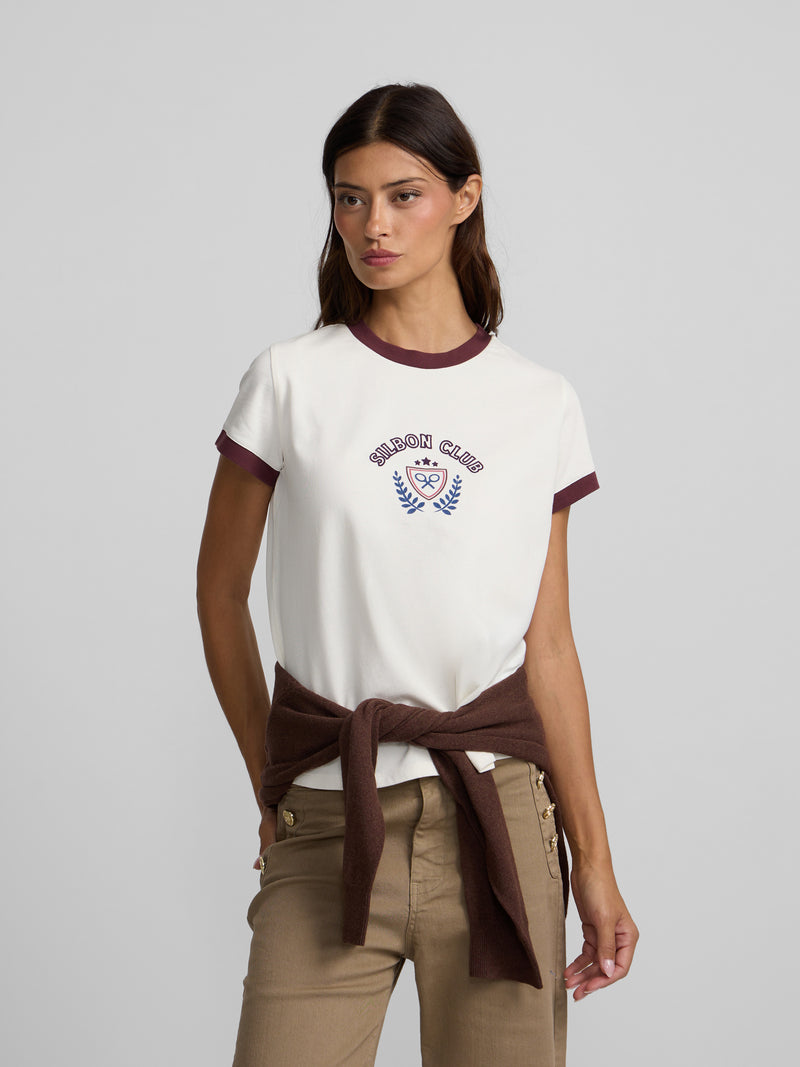 Silbon Club Women's T-shirt in Off-White
