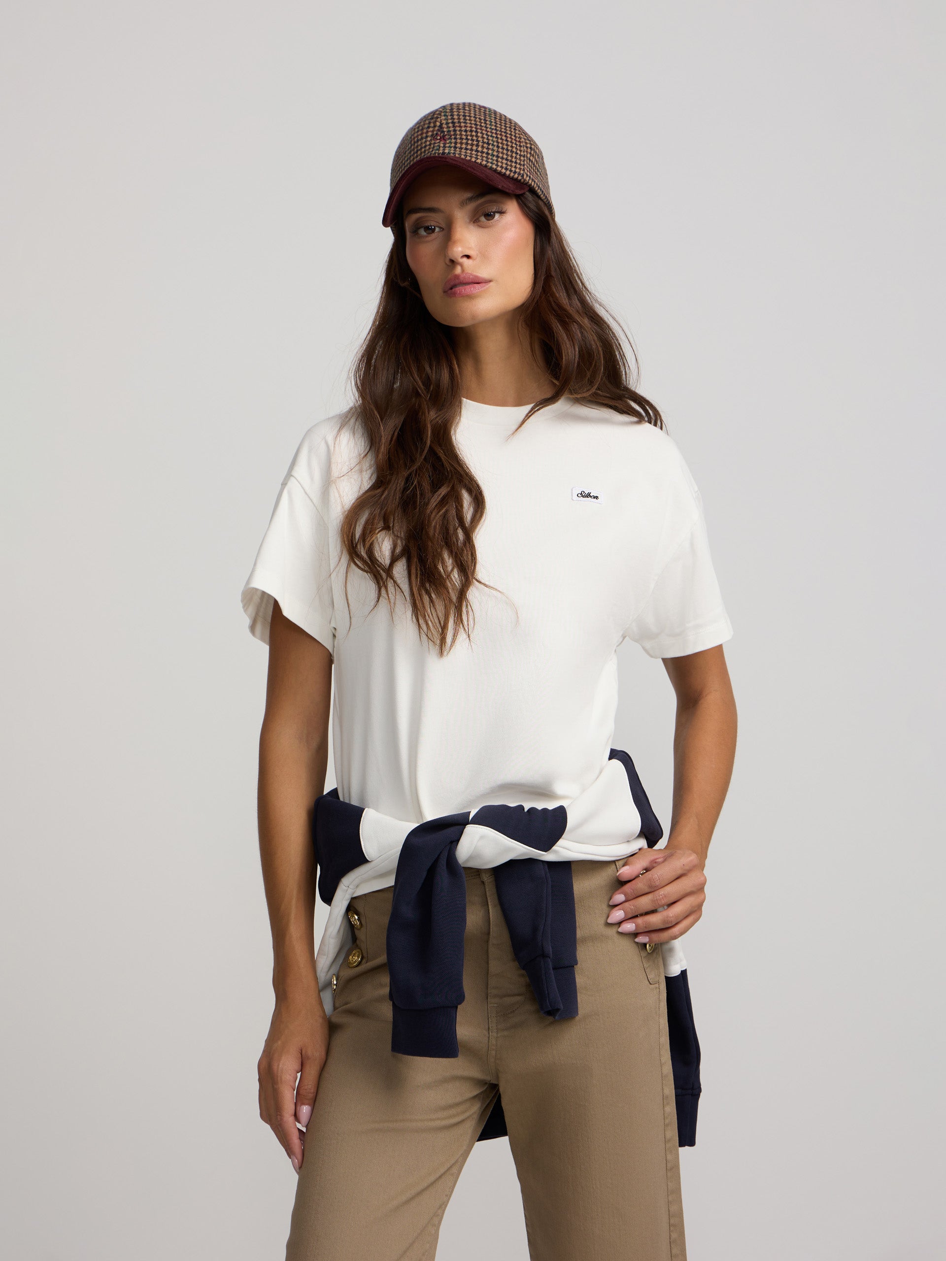 Women's white Silbon patch t-shirt