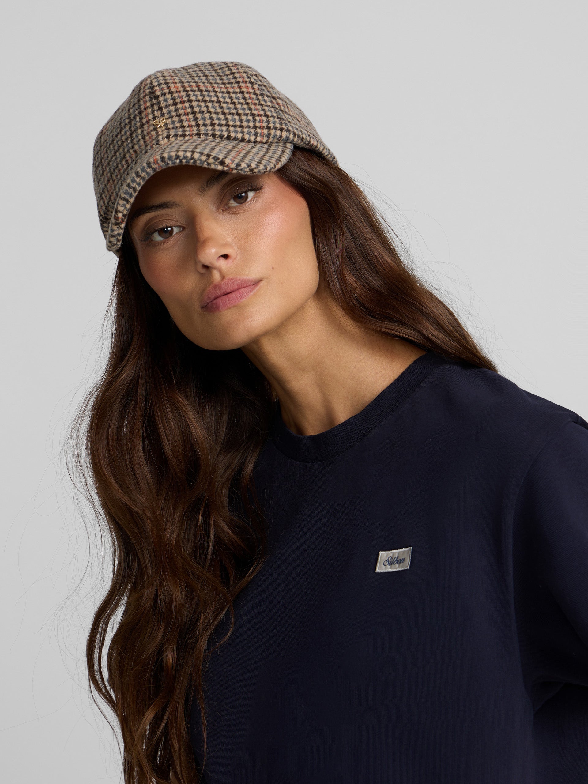 Women's navy blue Silbon patch t-shirt