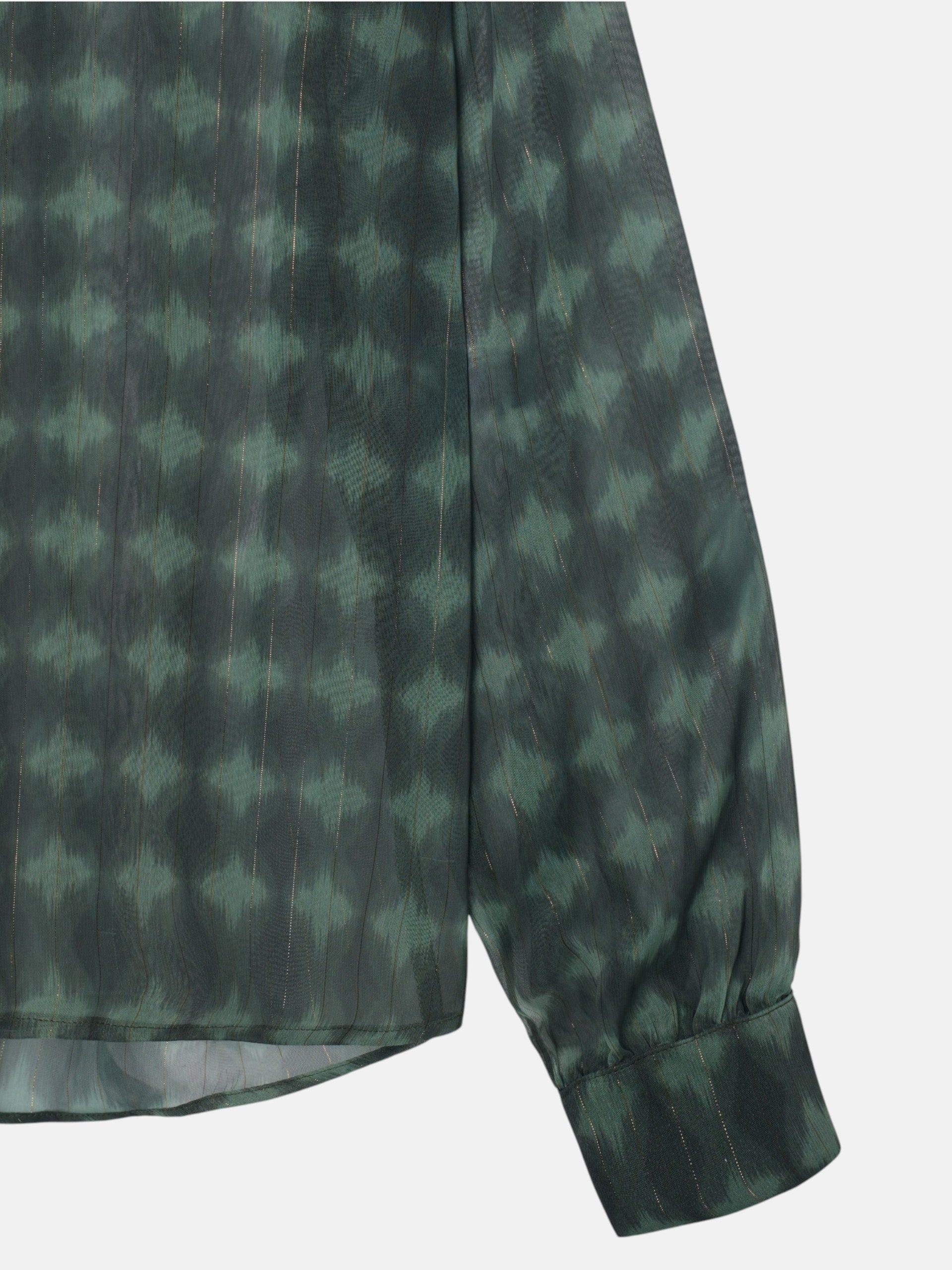 Blusa volantes estampado etnico verde