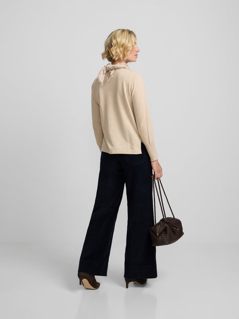 Raw ribbed waist sweater
