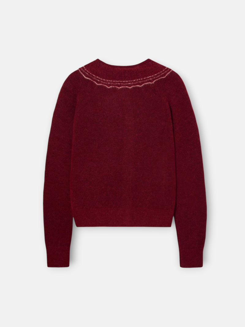 Cardigan gola bobo grená