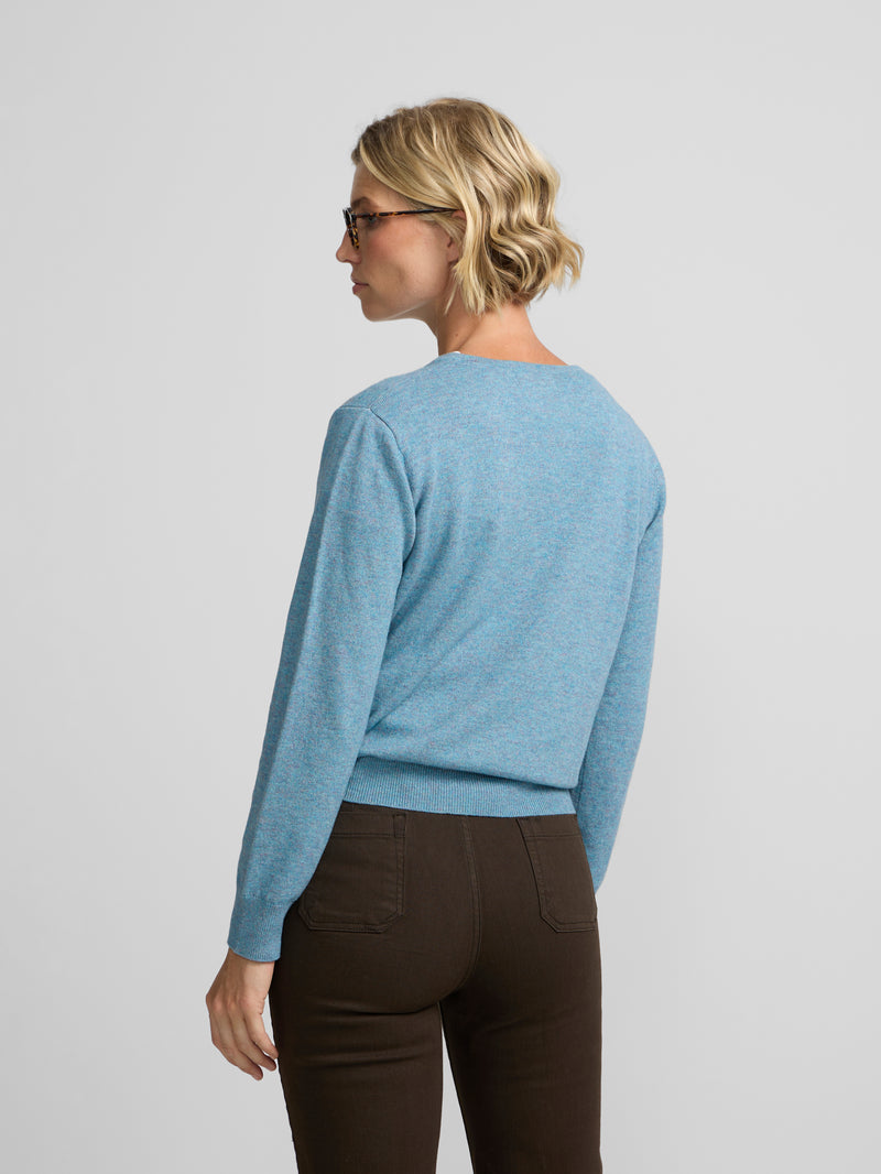 Jersey cuello pico verde agua
