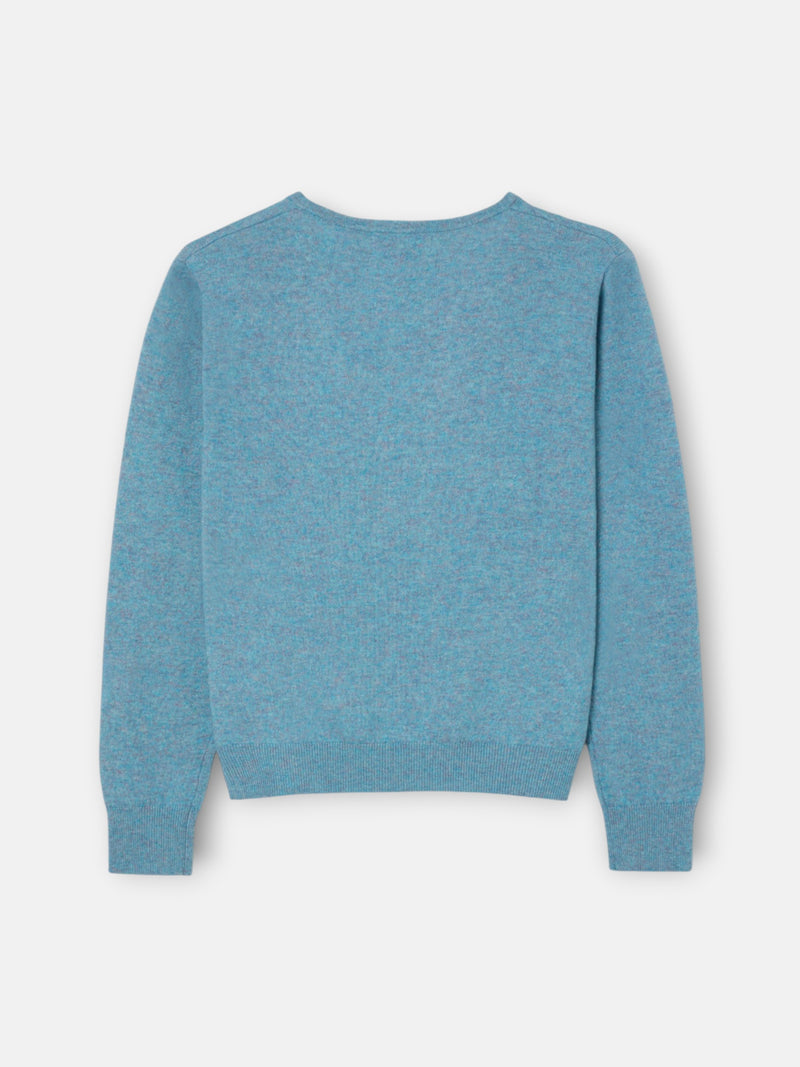 Jersey cuello pico verde agua