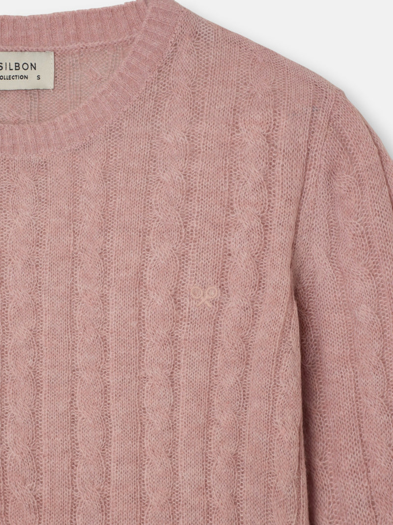 Jersey ochos cuello redondo rosa