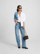 Pantalon recto denim claro