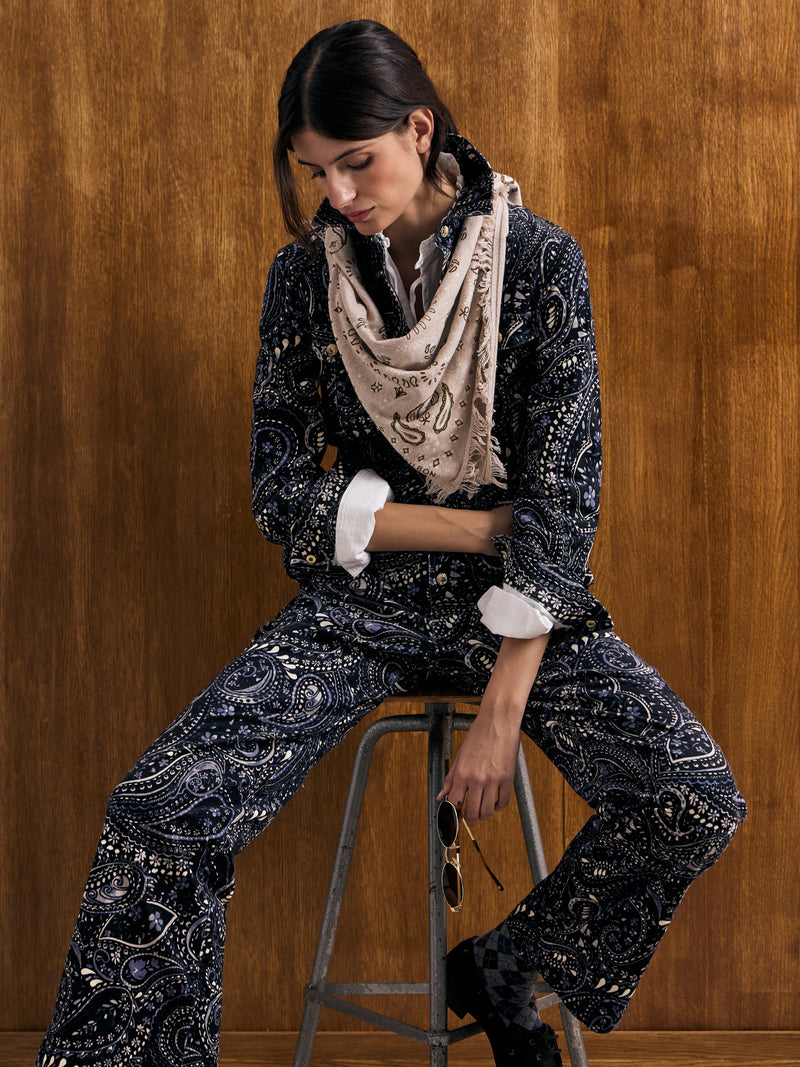 Mono micropana estampado paisley azul