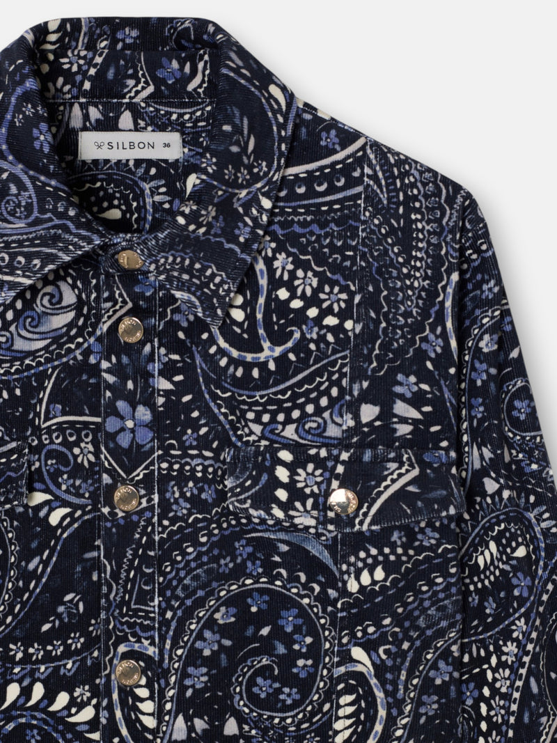 Mono micropana estampado paisley azul