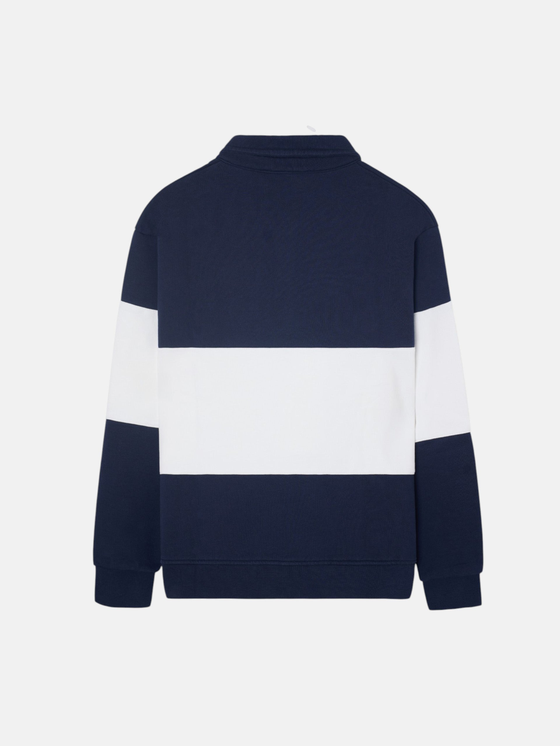 Sudadera woman cuello polo rayas azul marino