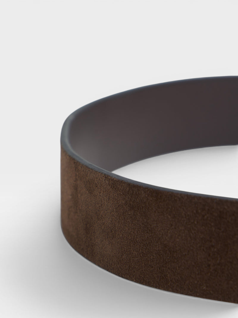 Brown suede leather belt