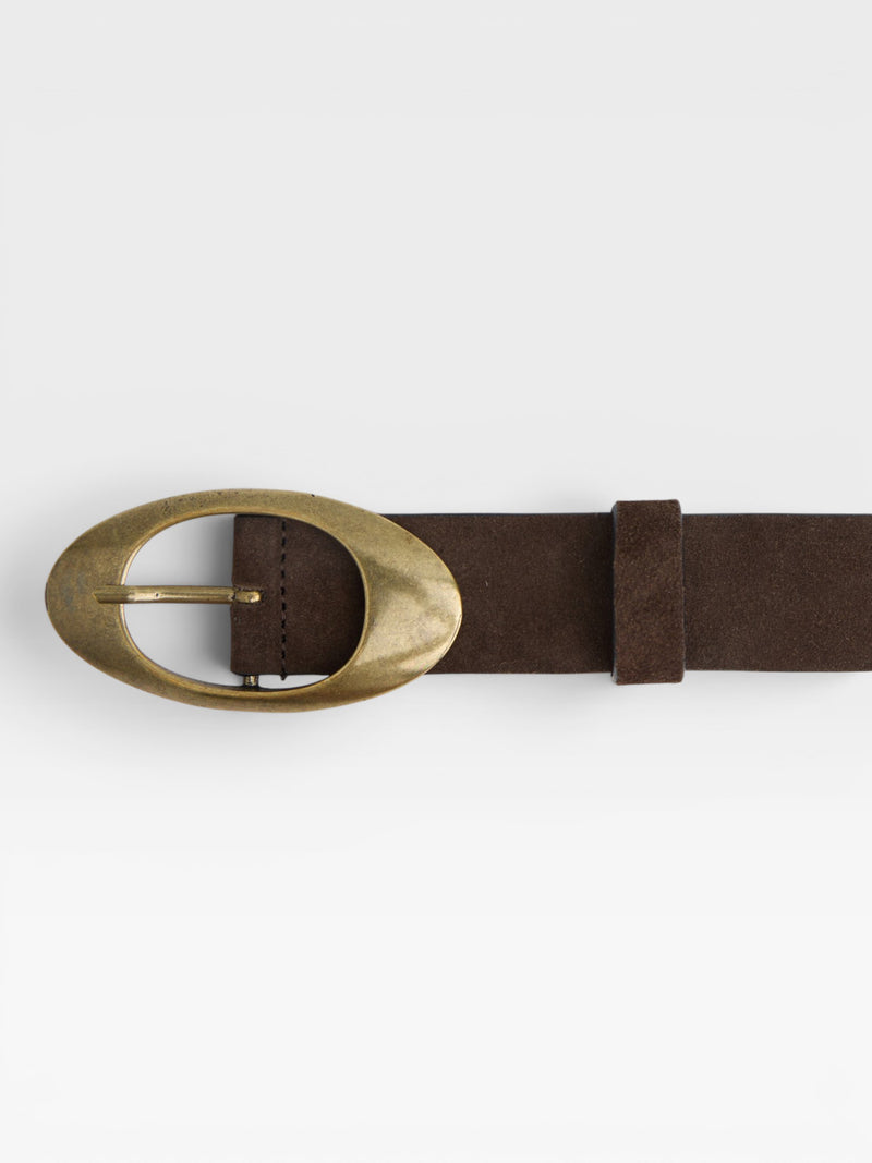 Brown suede leather belt