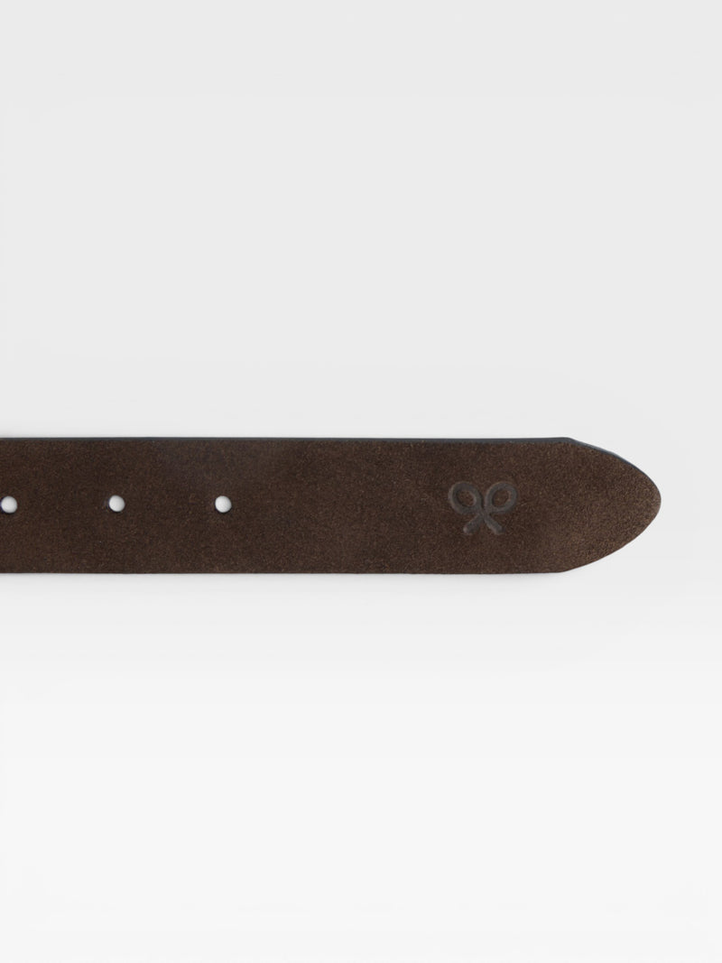 Brown suede leather belt
