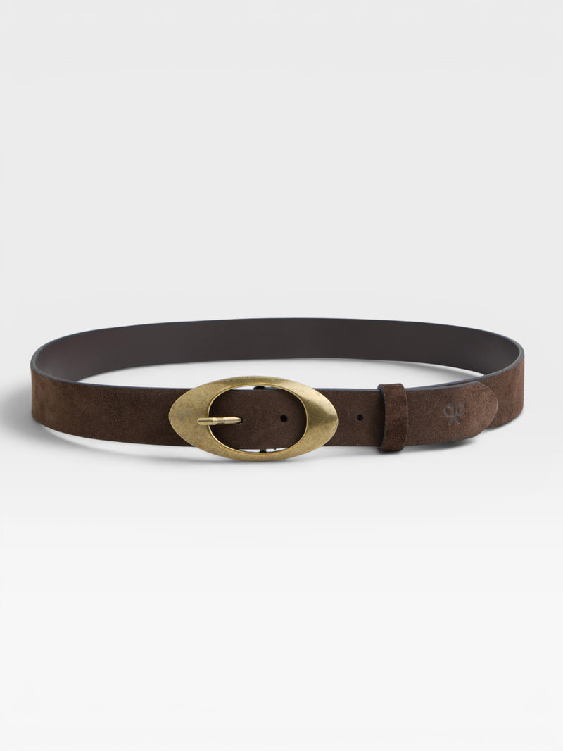 Brown suede leather belt