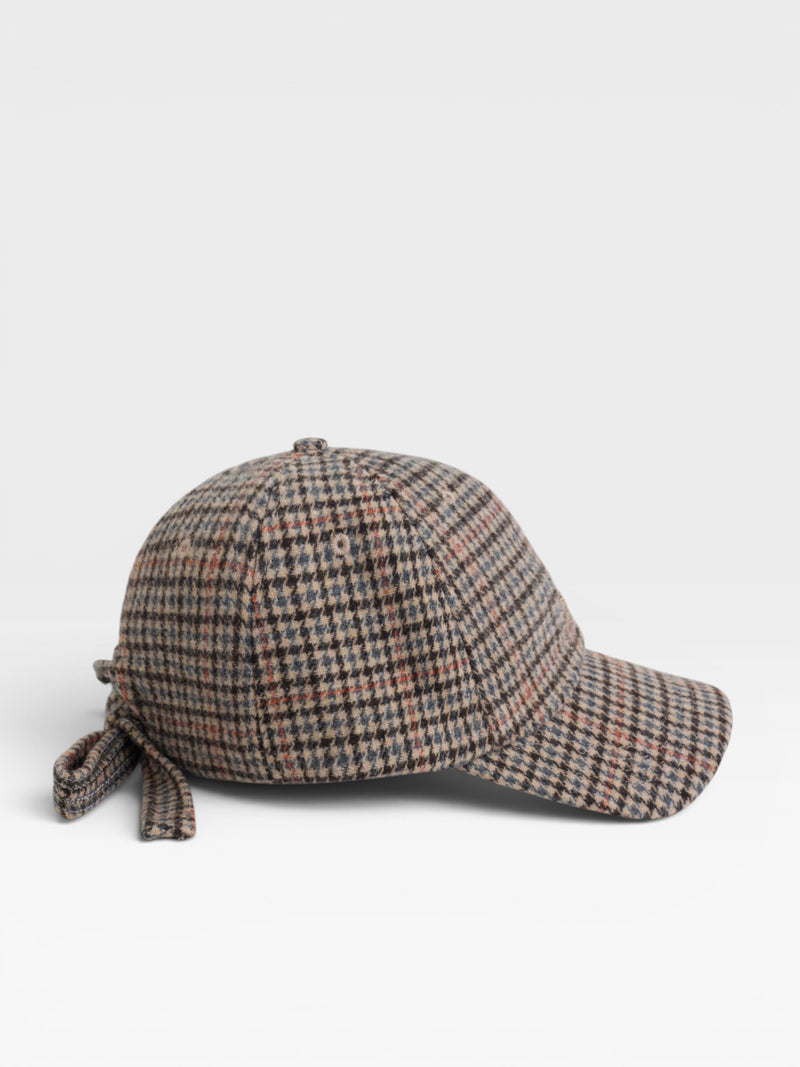 Gorra silbon cuadros marrones