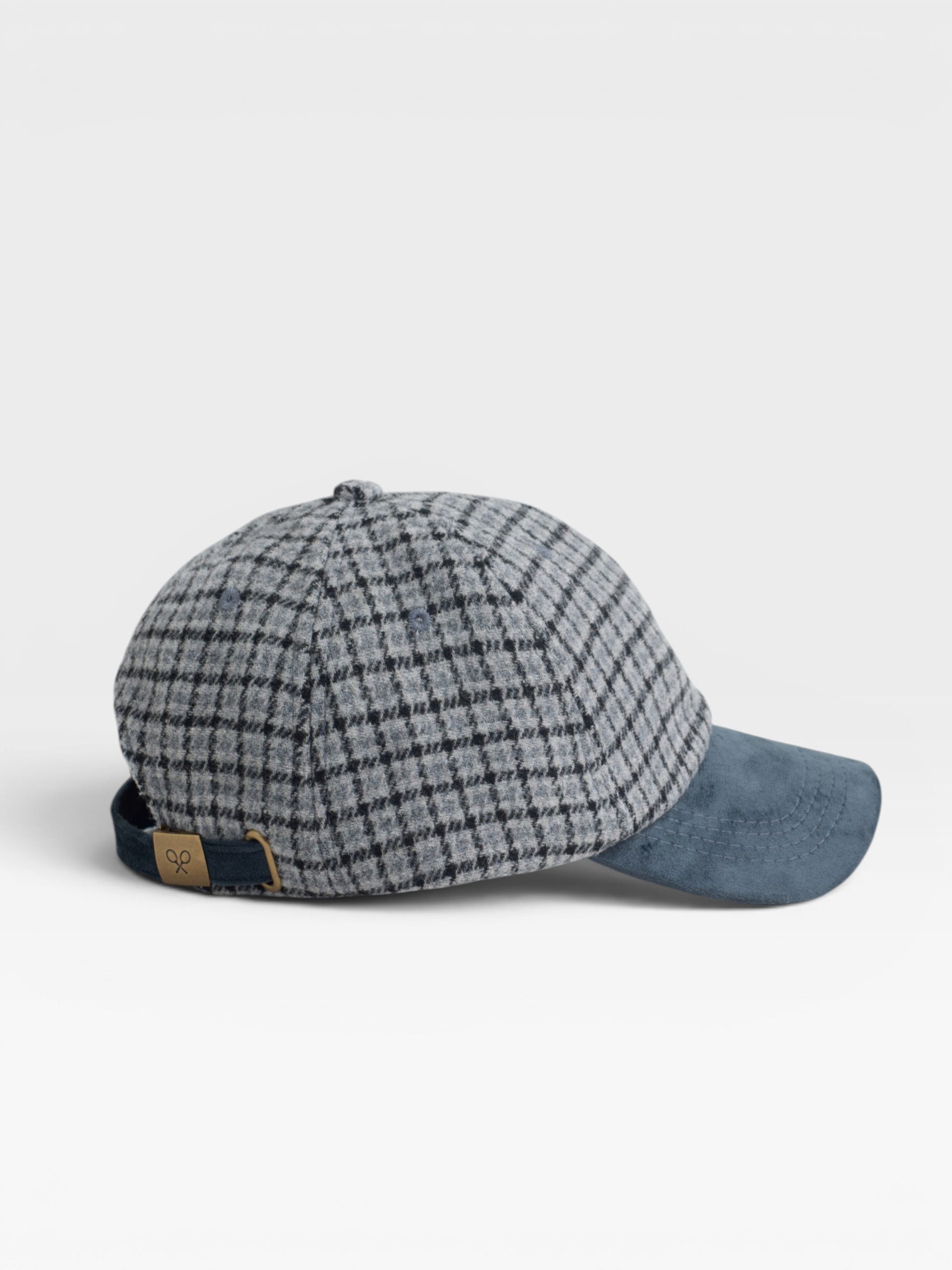 Gorra silbon cuadros grises