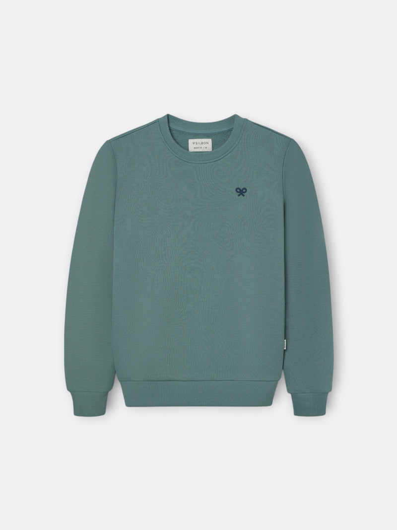 Sudadera kids minilogo verde oscuro