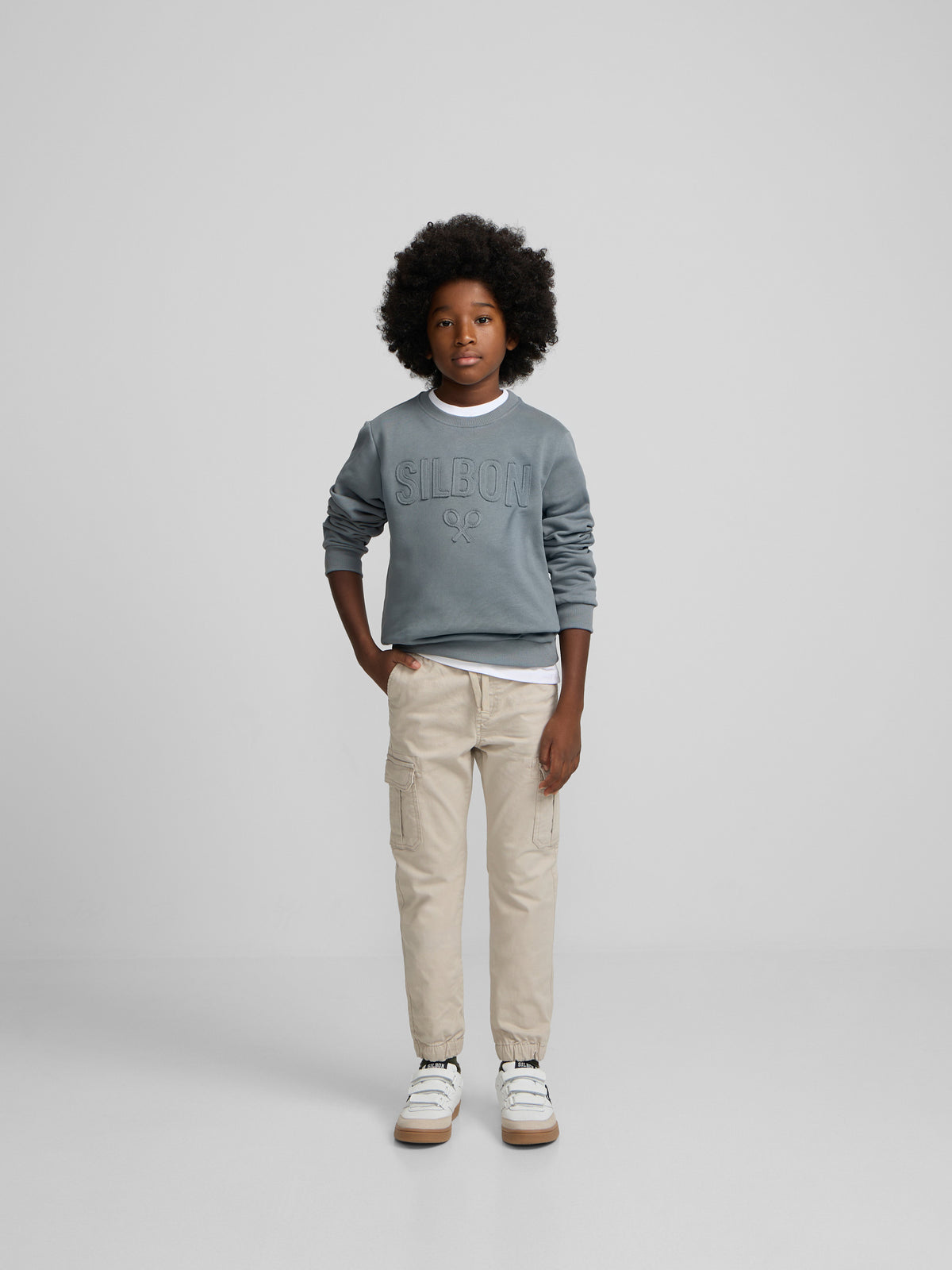 Sweatshirt kids silbon patch verde escuro