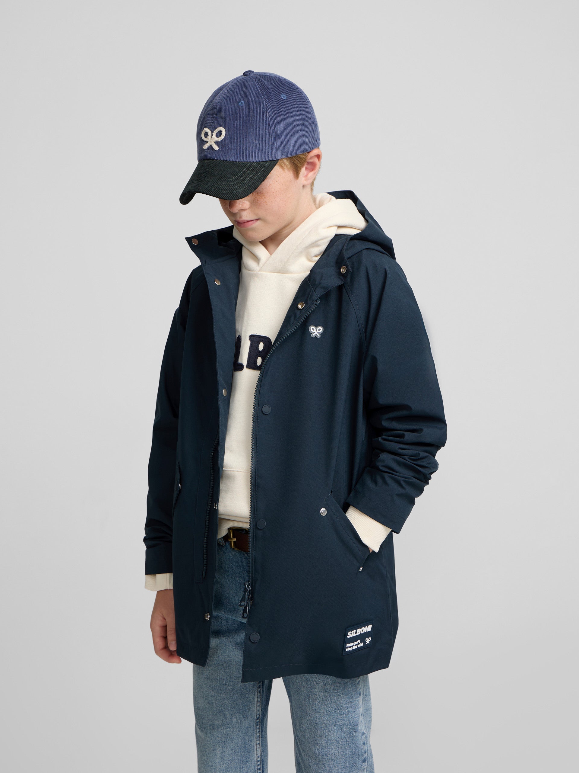 Navy blue kids windbreaker