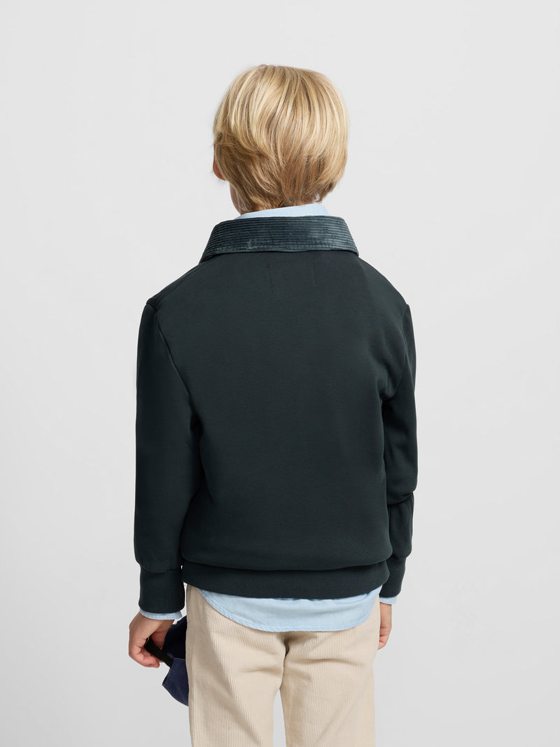 Bicolor green kids' fleece kangaroo