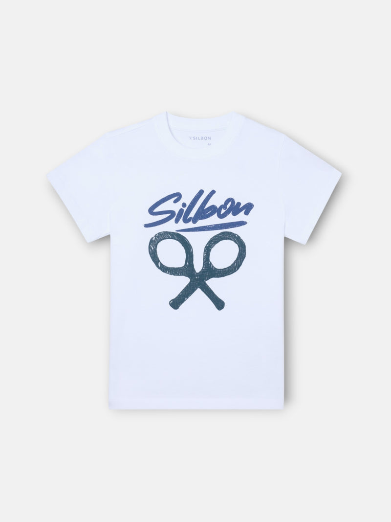 T-shirt enfant Silbon dessin blanc