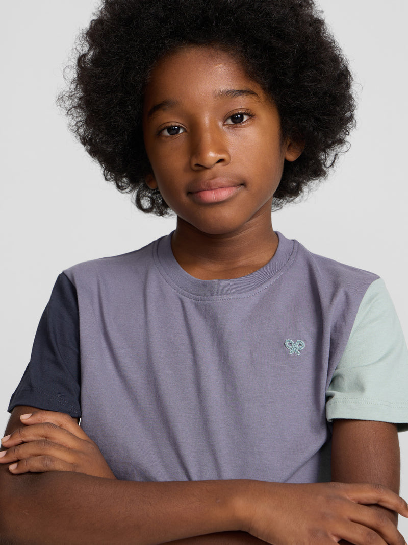 Kids multicolor T-shirt indigo blue terry