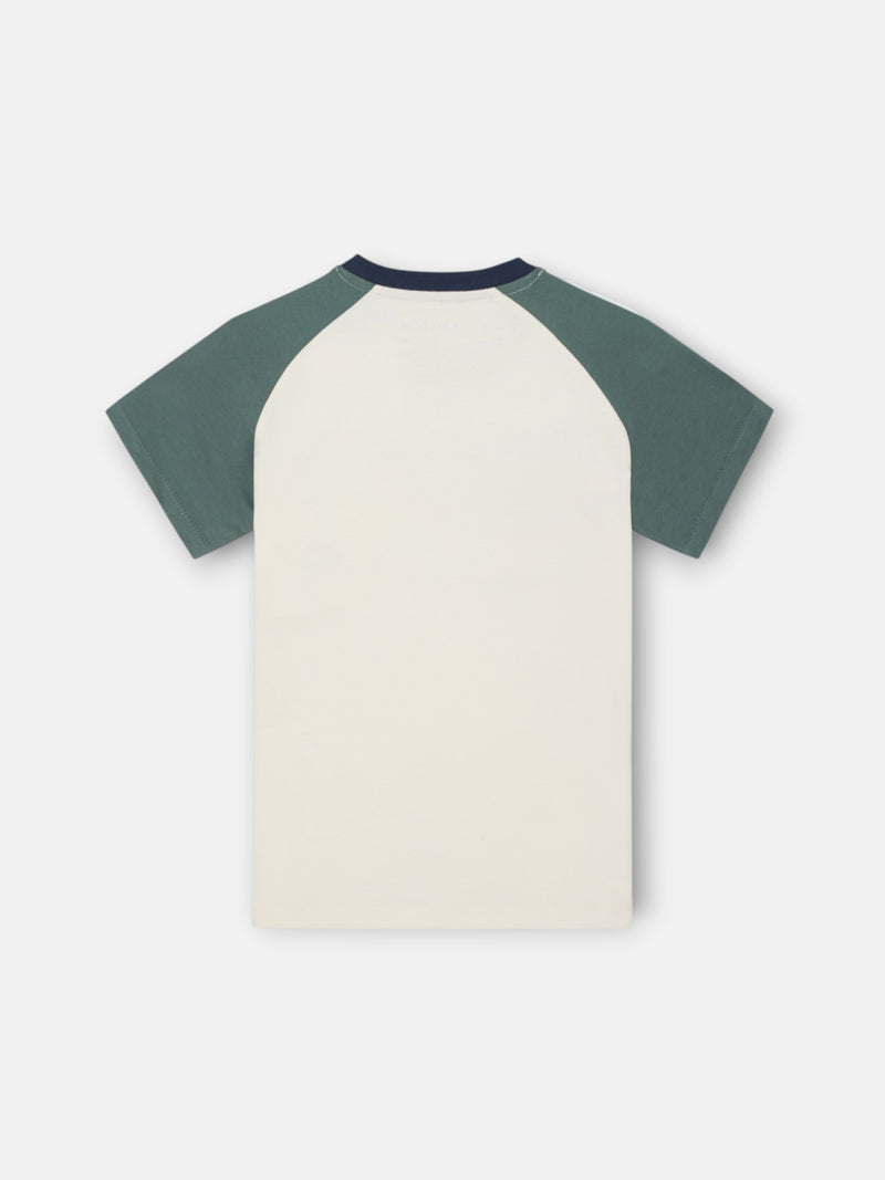 Camiseta kids ranglan varsity verde oscuro