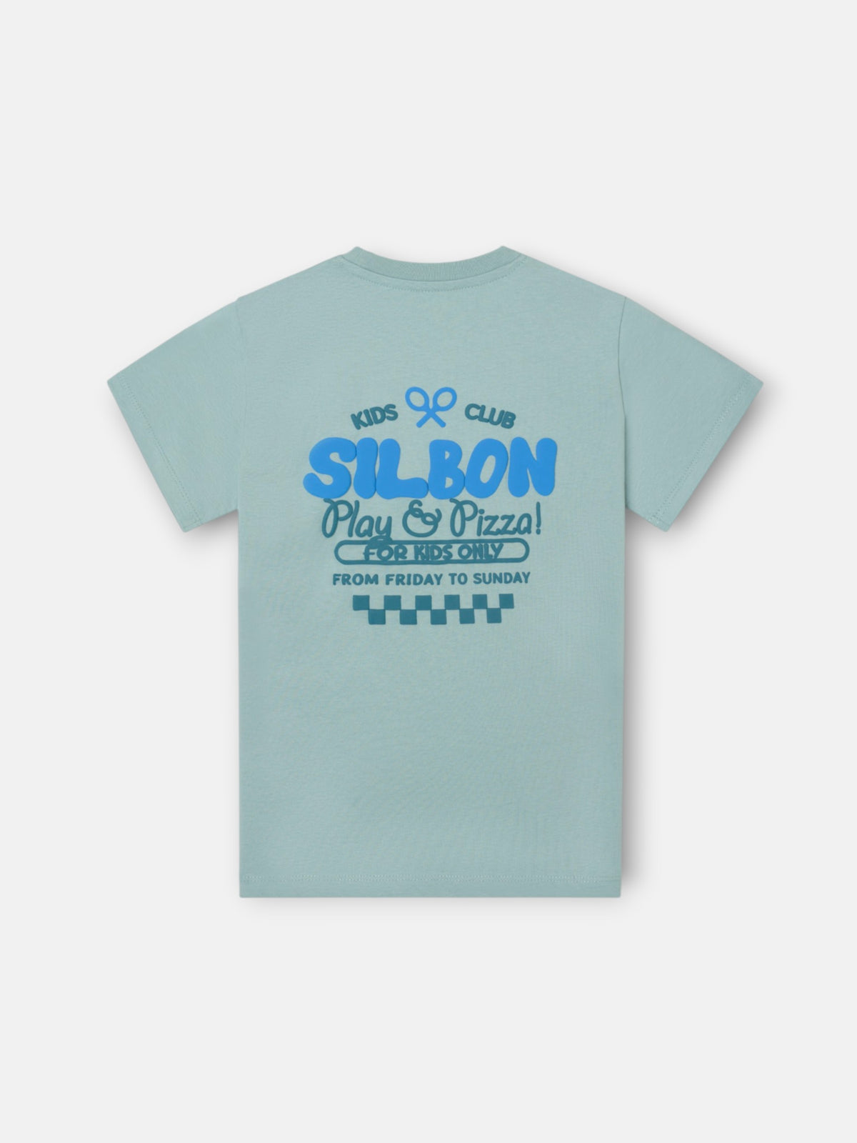 Camiseta kids play y pizza verde