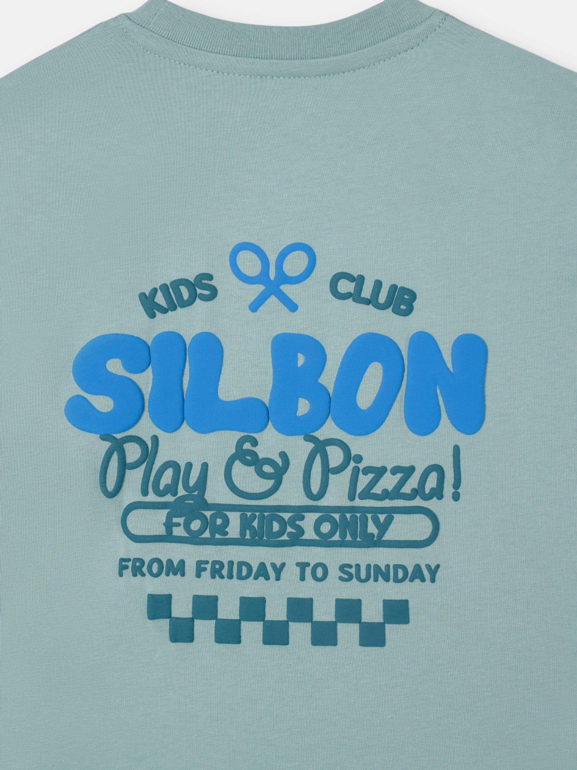 Camiseta kids play y pizza verde